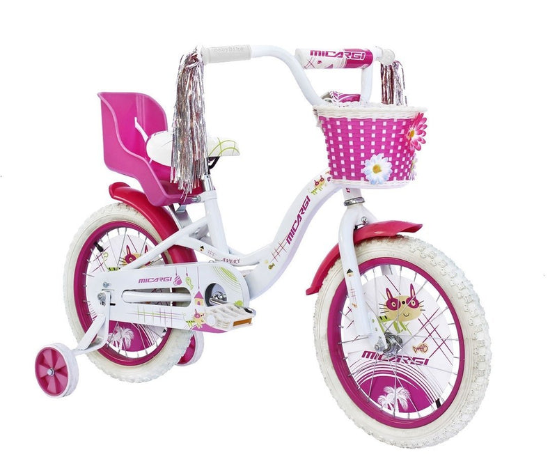 16" Micargi Girl's Avery - white - side of bicycle