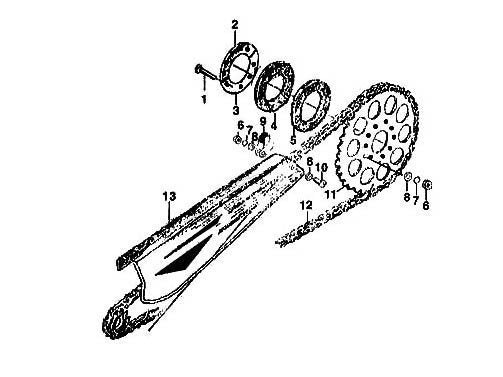 66/80cc Bullet Train Electric Start Engine Chain Guard – Black - drivetrain diagram