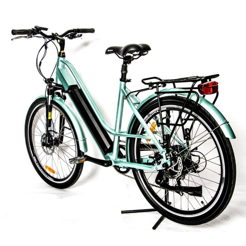 Electric Bike EUNORAU 36V350W E TORQUE Electric Step Thru Bike Green Back View