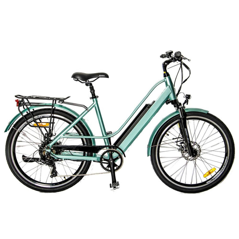 Electric Bike EUNORAU 36V350W E TORQUE Electric Step Thru Bike Green Profile