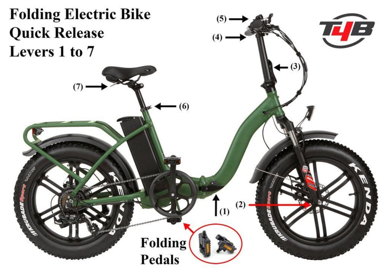 T4B 500W Fat Black 2-Way Fat Tire Folding specifications