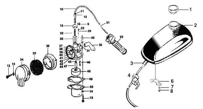 Motorized Bicycle Parts Flying Horse Brass Fuel Filter Parts