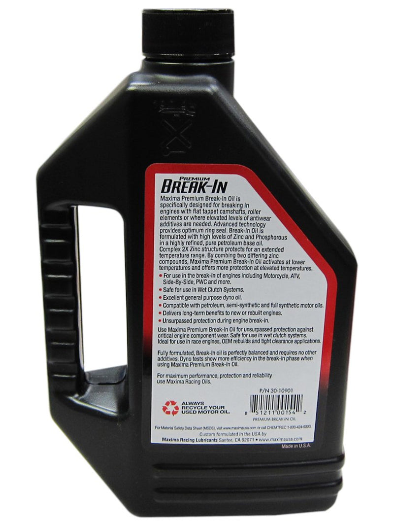 Maxima Scooter Premium 4-Stroke Petrolium 10w30 Break-In Oil 1 Liter - back