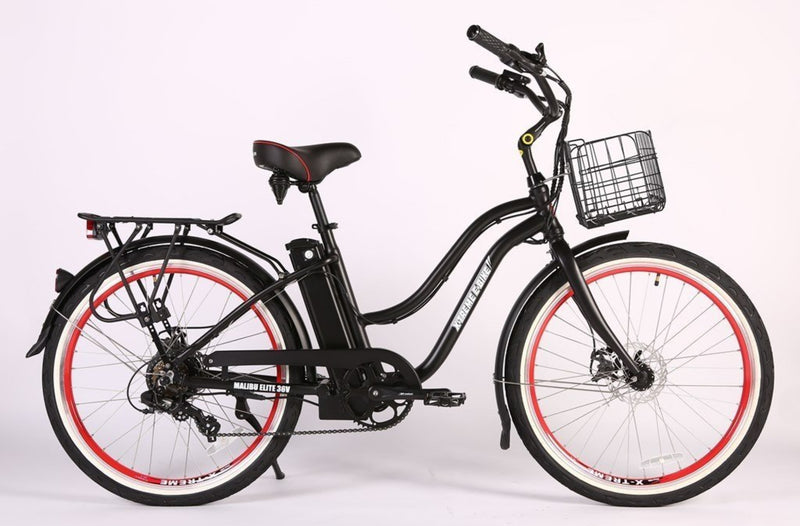 X-Treme 300W Malibu Electric Cruiser - black bicycle side