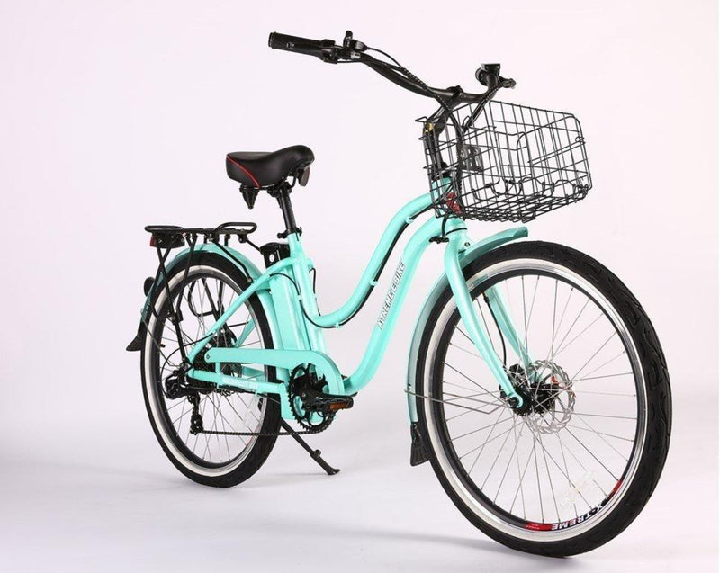 X-Treme 350W Malibu Elite Max Beach Cruiser green bicycle front