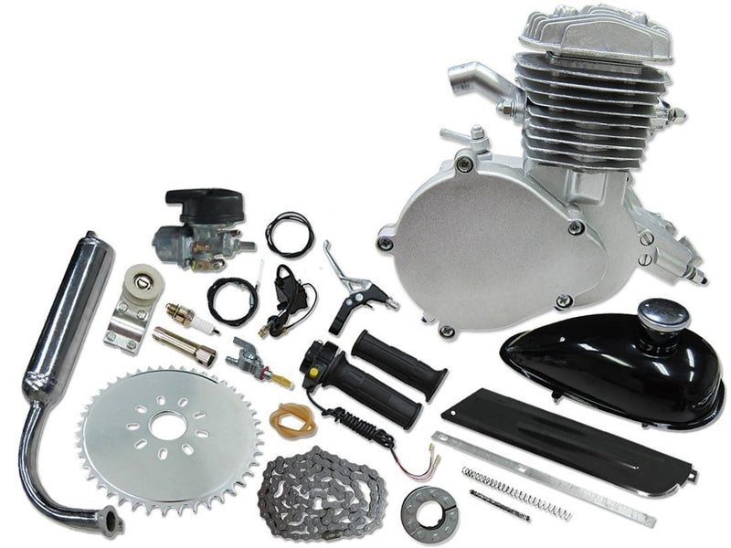 66/80cc Mega Motors Silver Bicycle Engine Kit- 2 Stroke - engine no logo