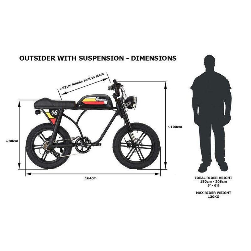 Michael Blast 750W Outsider Fat Tire size comparison