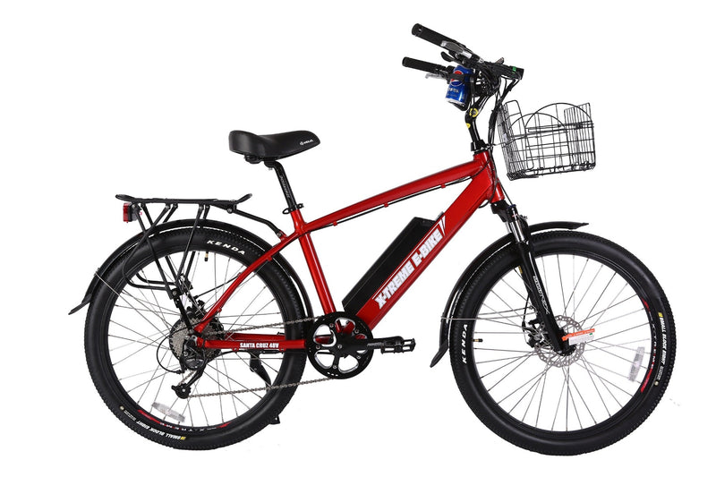 X-Treme 500W Laguna Beach Cruiser red bicylce side