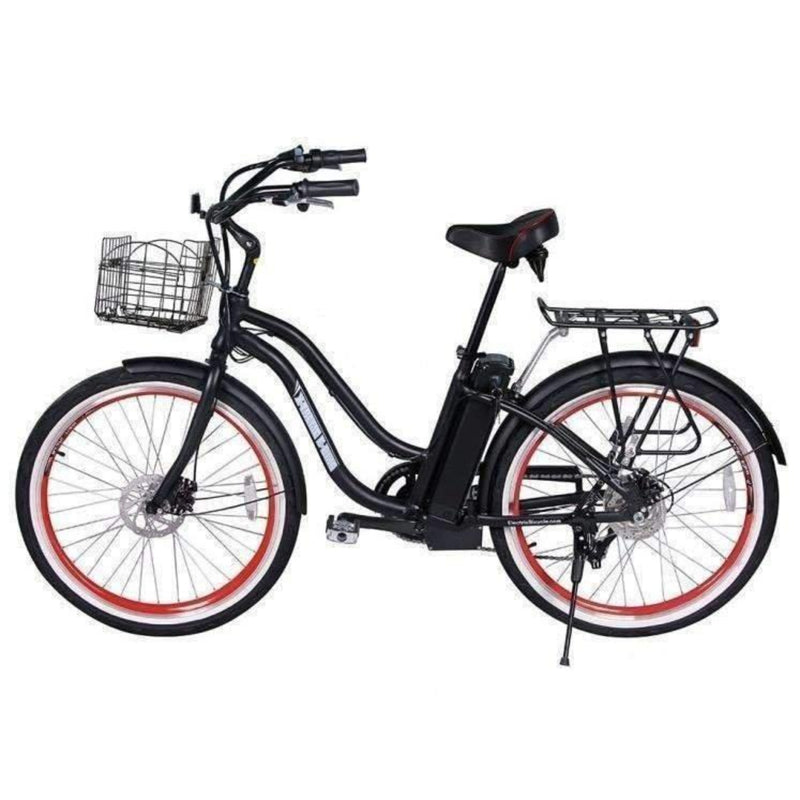 X-Treme 350W Malibu Elite Max Beach Cruiser black bicycle side