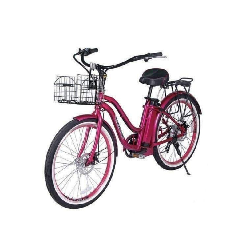 X-Treme 350W Malibu Elite Max Beach Cruiser pink bicycle front