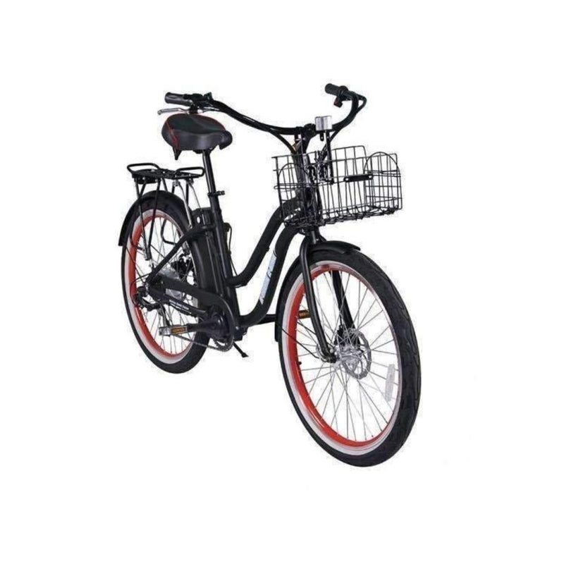 X-Treme 350W Malibu Elite Max Beach Cruiser black bicycle front