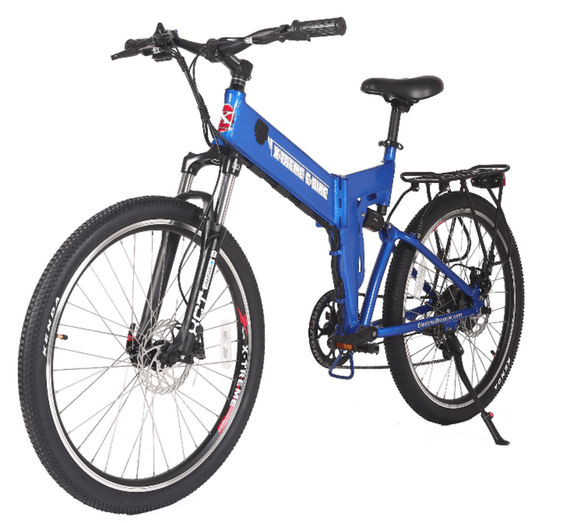 X-Treme 350W X-Cursion Max Folding blue bicycle front