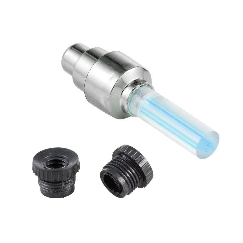 Motorized Bicycle Valve Stem LED Light - blue close up